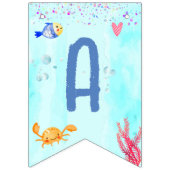 水彩最高の誕生日シャークバースデーパーティー バンティングフラッグ (第3の旗)