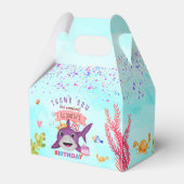 水彩最高の誕生日シャークバースデーパーティー フェイバーボックス (裏面サイド)