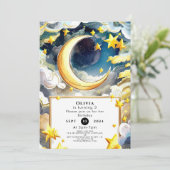 水彩月お洒落誕生日 招待状 (スタンド正面)