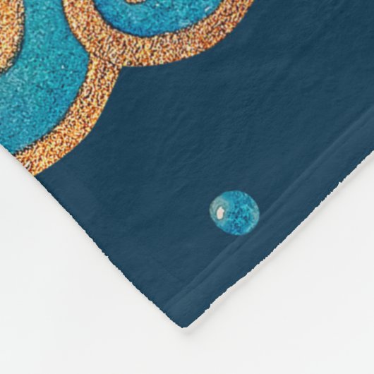 水彩月と星の縫い目のない模様  フリースブランケット (角)