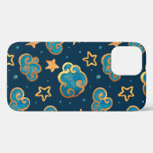 水彩月と星の縫い目のない模様 Case-Mate iPhoneケース (裏面 (横))