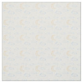 水彩月の星と雲のパターン ファブリック (見本)