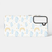 水彩月の星と雲のパターン SAMSUNG GALAXYケース (裏面横)