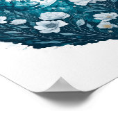 水彩月光 天体 星 花 ポスター (角)