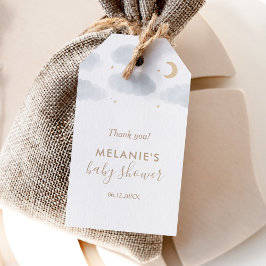 水彩月星赤ちゃんシャワー ギフトタグ