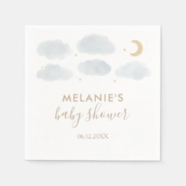 水彩月星赤ちゃんシャワー スタンダードカクテルナプキン