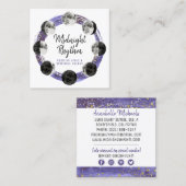 水彩月月輪夜空ソーシャルメディア スクエア名刺 (正面/裏面)