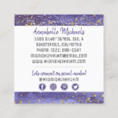 水彩月月輪夜空ソーシャルメディア スクエア名刺 (裏面)