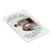 水彩月桂樹リースメリークリスマスフォト マグネット (右側)