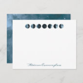 水彩月相賀状カード ノートカード (正面/裏面)