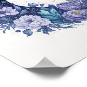 水彩月神秘の天体フローラ紫 ポスター (角)