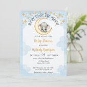 水彩月象の赤ちゃんシャワー 招待状 (スタンド正面)