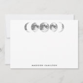 水彩月面文房具パーソナライズされた具 ノートカード (正面)