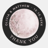 水彩月 | ブラックサンキューユー結婚式の引き出物 ラウンドシール (正面)