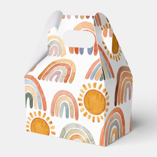 水彩望峰お洒落虹と太陽 フェイバーボックス (正面サイド)