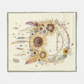 水彩望峰ドリームキャッチャーパーソナライズされた名 フリースブランケット (正面(横))