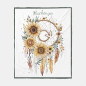 水彩望峰ドリームキャッチャーパーソナライズされた名 フリースブランケット (正面)