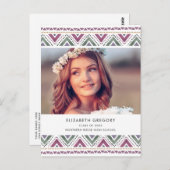 水彩望峰フォト卒業のお知らせ ポストカード (正面/裏面)