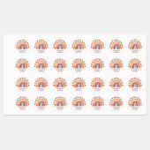 水彩望峰モダン虹&ハート名学校 ラベル (シート)