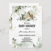 水彩木の国のベビーシャワー 招待状 (正面/裏面)
