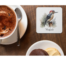 水彩木地のピーカカスタムー ガラスコースター