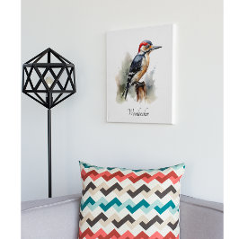 水彩木地のピーカカスタムー キャンバスプリント