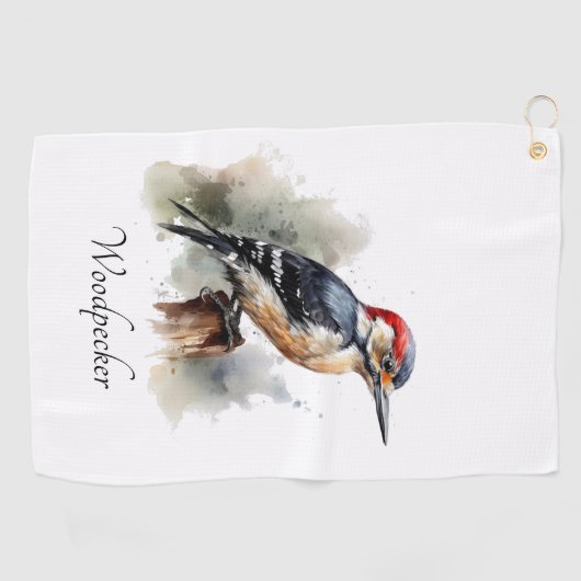 水彩木地のピーカカスタムー ゴルフタオル (横)