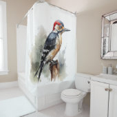 水彩木地のピーカカスタムー シャワーカーテン (インサイチュ)