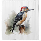 水彩木地のピーカカスタムー シャワーカーテン (正面)