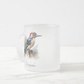 水彩木地のピーカカスタムー フロストグラスマグカップ (正面左)