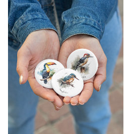 水彩木地のピーカカスタムー 缶バッジ