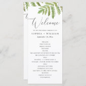 水彩木地の緑の結婚台本 プログラム (正面/裏面)