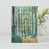 水彩木地の風景の手絵を描 招待状 (スタンド正面)