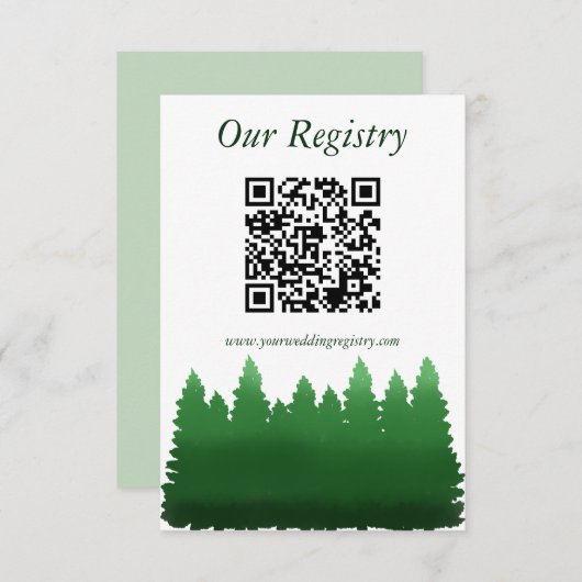 水彩木地パインズ結婚ズレジストリ エンクロージャーカード (正面/裏面)