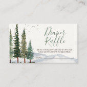 水彩木地ベビーシャワーおむつラッフル エンクロージャーカード (正面)