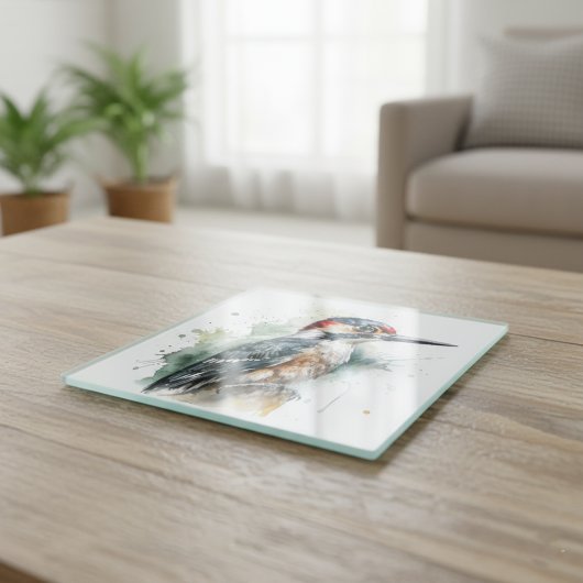 水彩木地ペッカー ガラスコースター