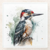 水彩木地ペッカー ガラスコースター (正面)