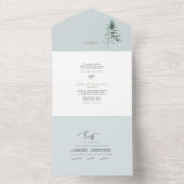 水彩木地モノグラム結婚ズ オールインワン招待状 (内側)
