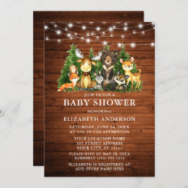 水彩木地動物木製ライトシャワー 招待状