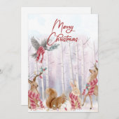 水彩木地動物遊覧会クリスマスカード シーズンカード (正面/裏面)