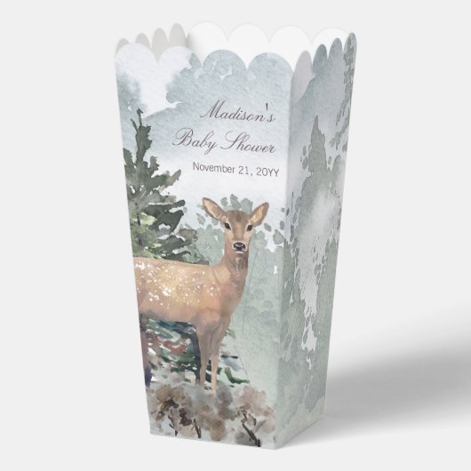 水彩木地森林局Doe赤ちゃんシャワー フェイバーボックス (正面)