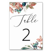水彩木地秋フローラブルーベリー結婚ズ テーブルナンバー (裏面)