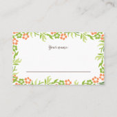 水彩木地赤ちゃんシャワーおむつラッフルカード プレイスカード (裏面)