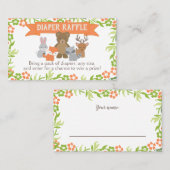 水彩木地赤ちゃんシャワーおむつラッフルカード プレイスカード (正面/裏面)