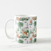 水彩木地赤ん坊の動物模様 コーヒーマグカップ (左)