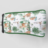 水彩木地赤ん坊の動物模様 ゴルフヘッドカバー (正面)