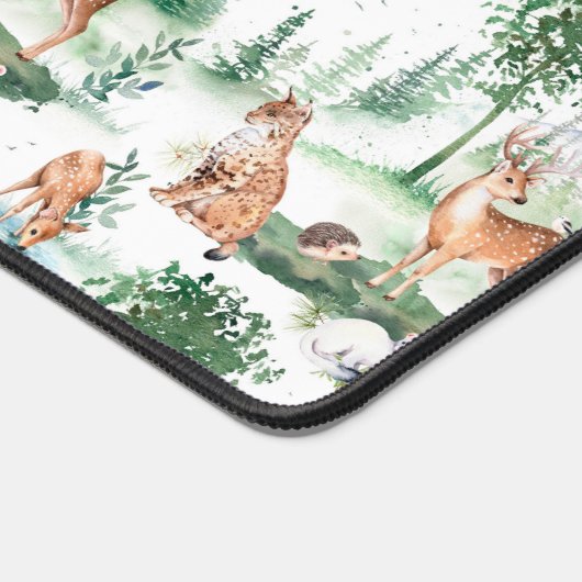 水彩木地赤ん坊の動物模様 デスクマット (コーナー)