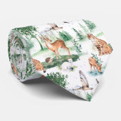 水彩木地赤ん坊の動物模様 ネクタイ (ロール)