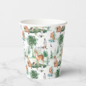 水彩木地赤ん坊の動物模様 紙コップ (裏面)