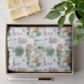 水彩木地赤ん坊の動物模様 薄葉紙 (ギフト)